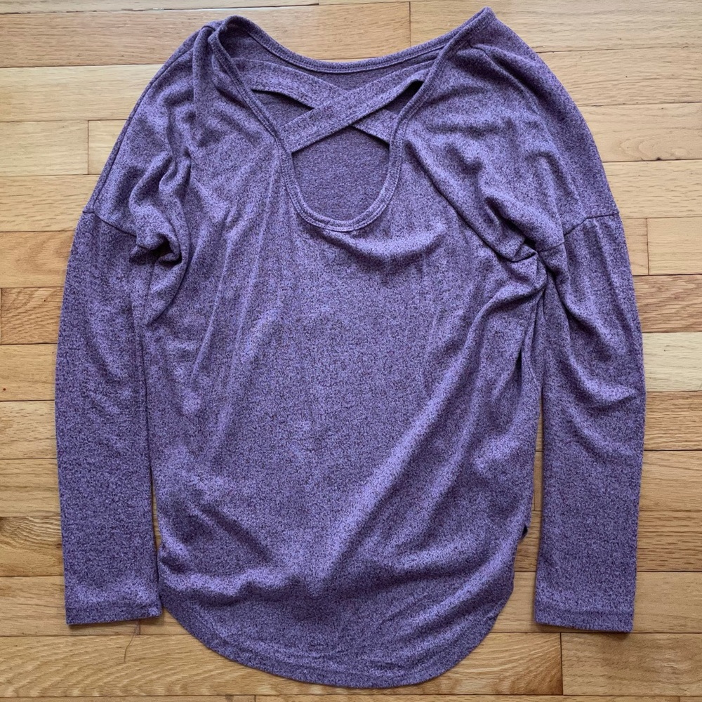 Rue21 Purple Cross Back Long Sleeve Shirt